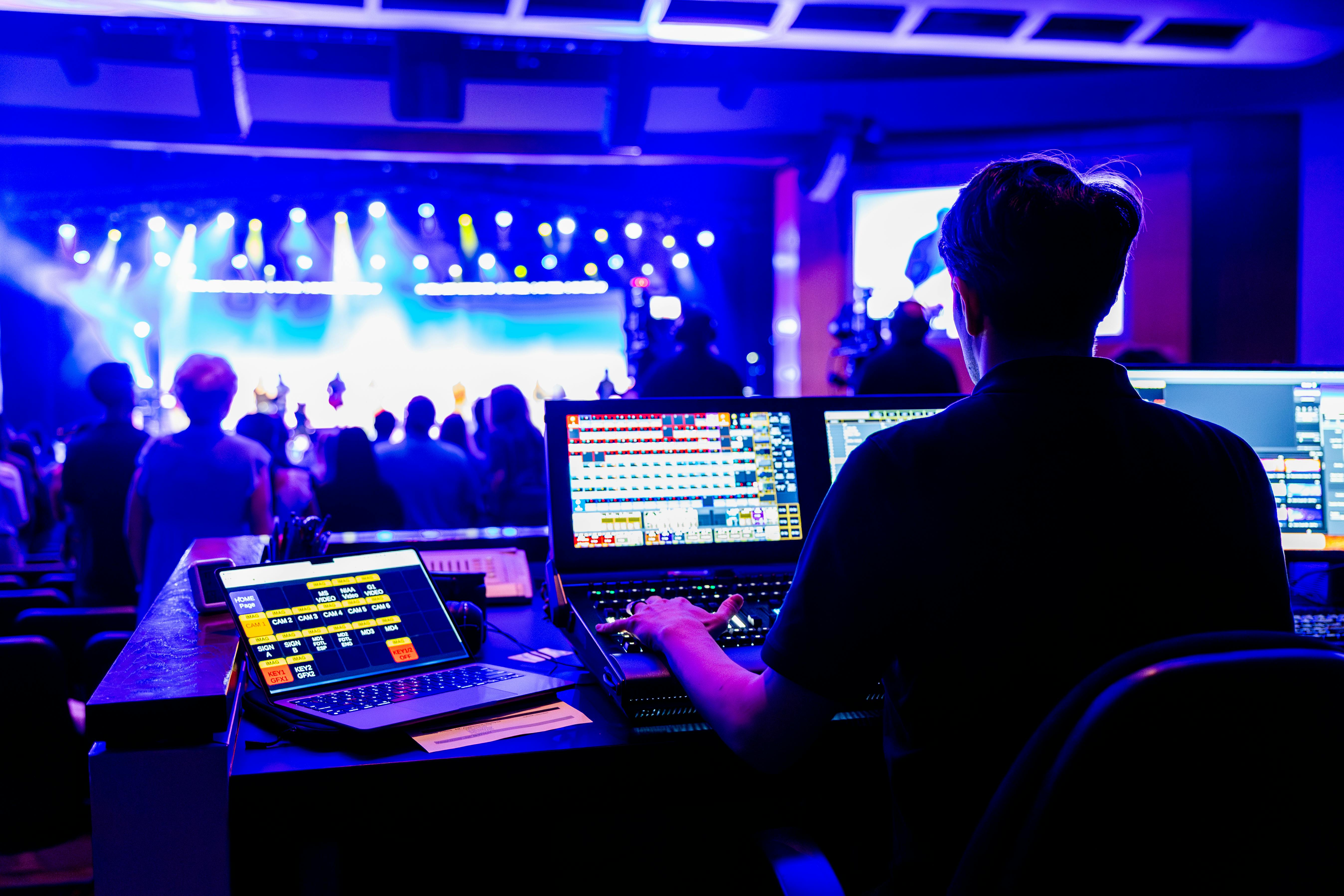 AV operator at console